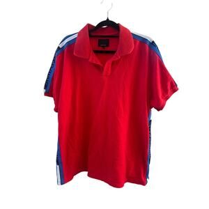 MacKeen Red Polo Shirt Men’s XXXL Logo Side Stripe 100% Cotton